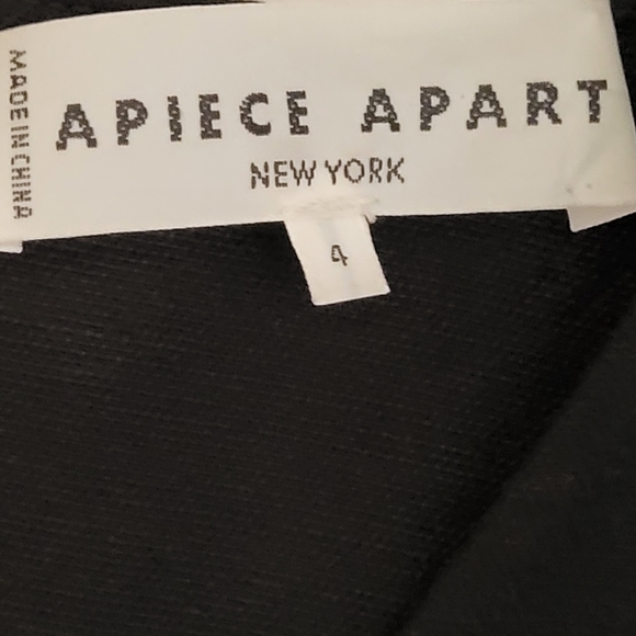 A Piece Apart Size 4 Solid Black Jumpsuit Wide Baggy Linen Blend Lagenlook - Picture 3 of 13